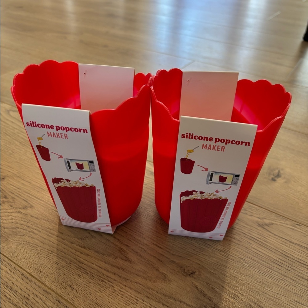 Red Silicone Popcorn Makers Set of 2